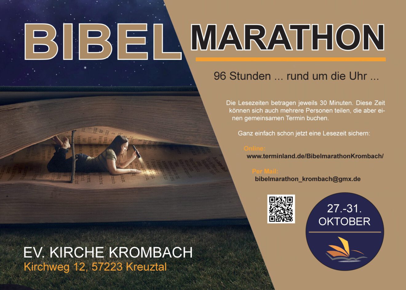 Plakat Bibelmarathon Blau