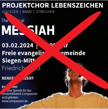 Musical Messiah fällt aus